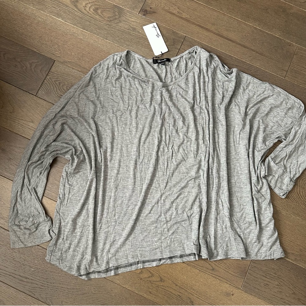 One Size Grey 3/4 Sleeve Top